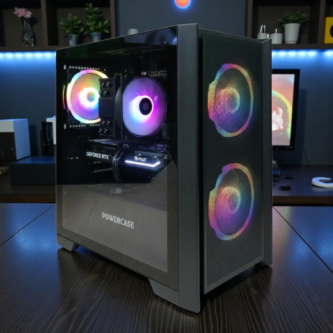 Игровой компьютер 991689 (Ryzen 5 7600X 4.7 ГГц/AMD B650/32 ГБ 6.0 ГГц/1024 SSD/RTX 5060 Ti 8 ГБ/Wi-Fi/650W/Powercase ALISIO Micro Z3B ARGB V2 ARGB Black) - купить по выгодной цене!